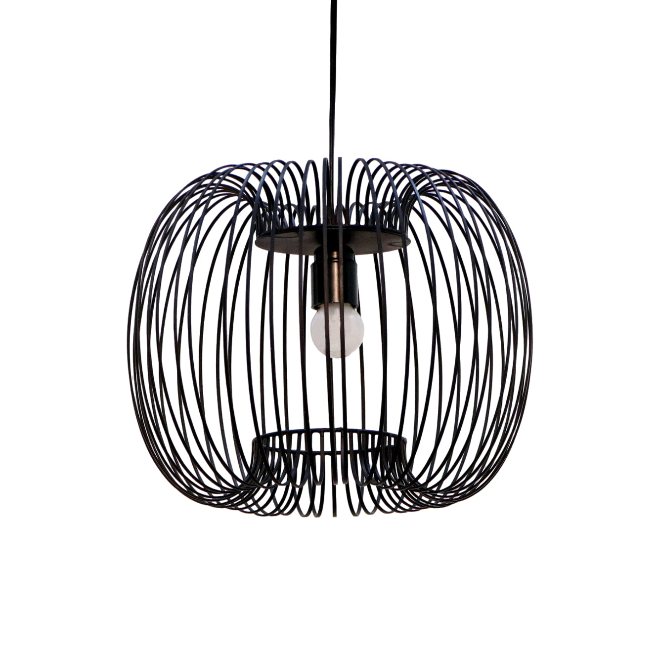 Zura Bubble Pressed Black Hanging Lamp by homeblitz.in