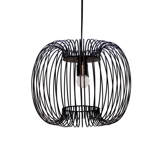 Zura Bubble Pressed Black Hanging Lamp by homeblitz.in