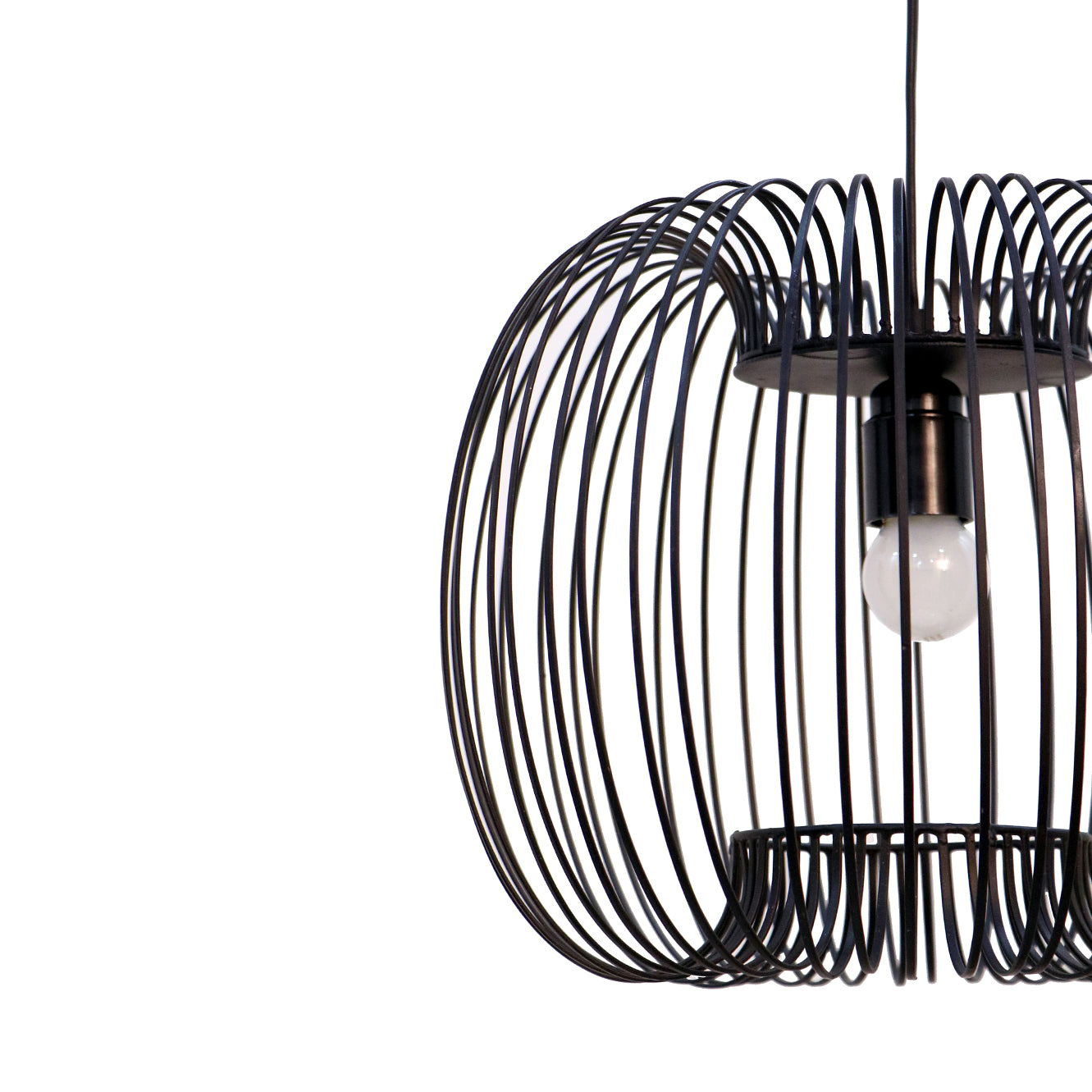 Zura Bubble Pressed Black Hanging Lamp by homeblitz.in