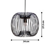 Zura Bubble Pressed Black Hanging Lamp by homeblitz.in