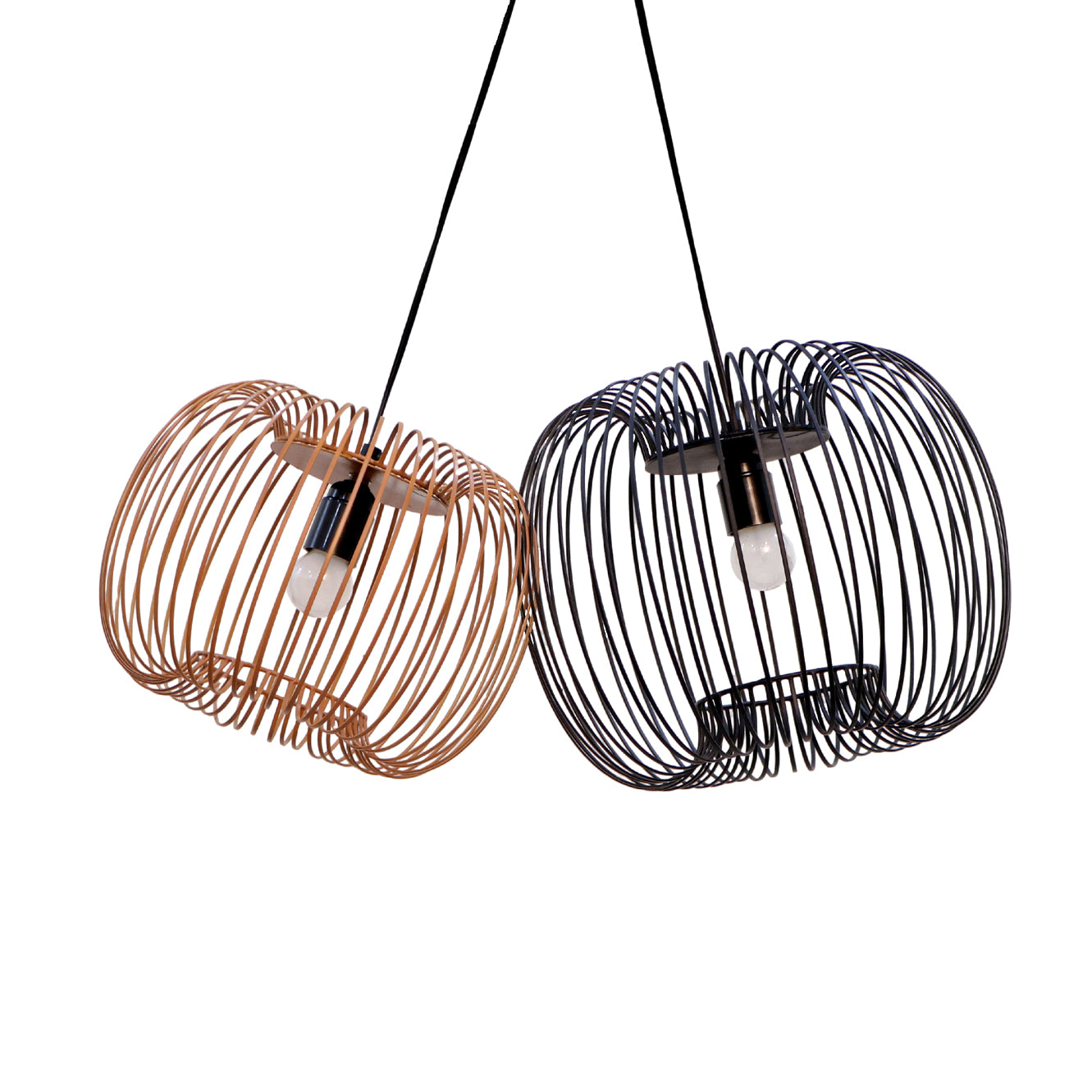 Zura Bubble Pressed Black Hanging Lamp by homeblitz.in