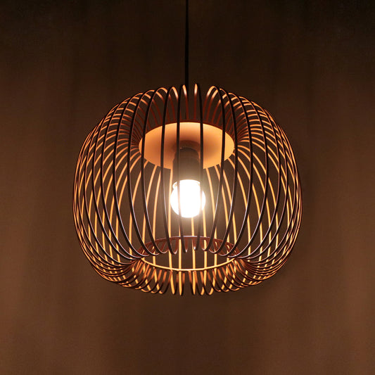 Zura Bubble Pressed Brown Hanging Lamp by homeblitz.in